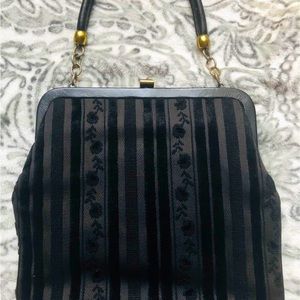 Vintage black bag gold handle